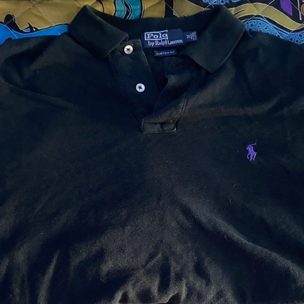 Polo by Ralph Lauren Black Polo with Purple Logo